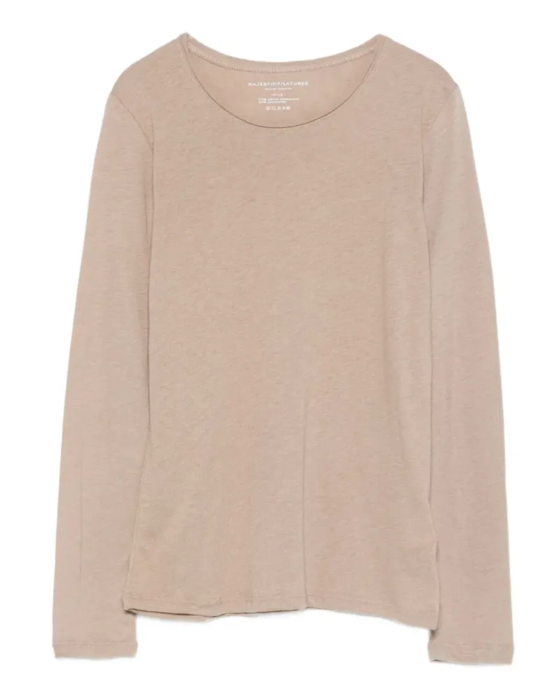 Majestic long-sleeve round-neck sweater - Nude Nude