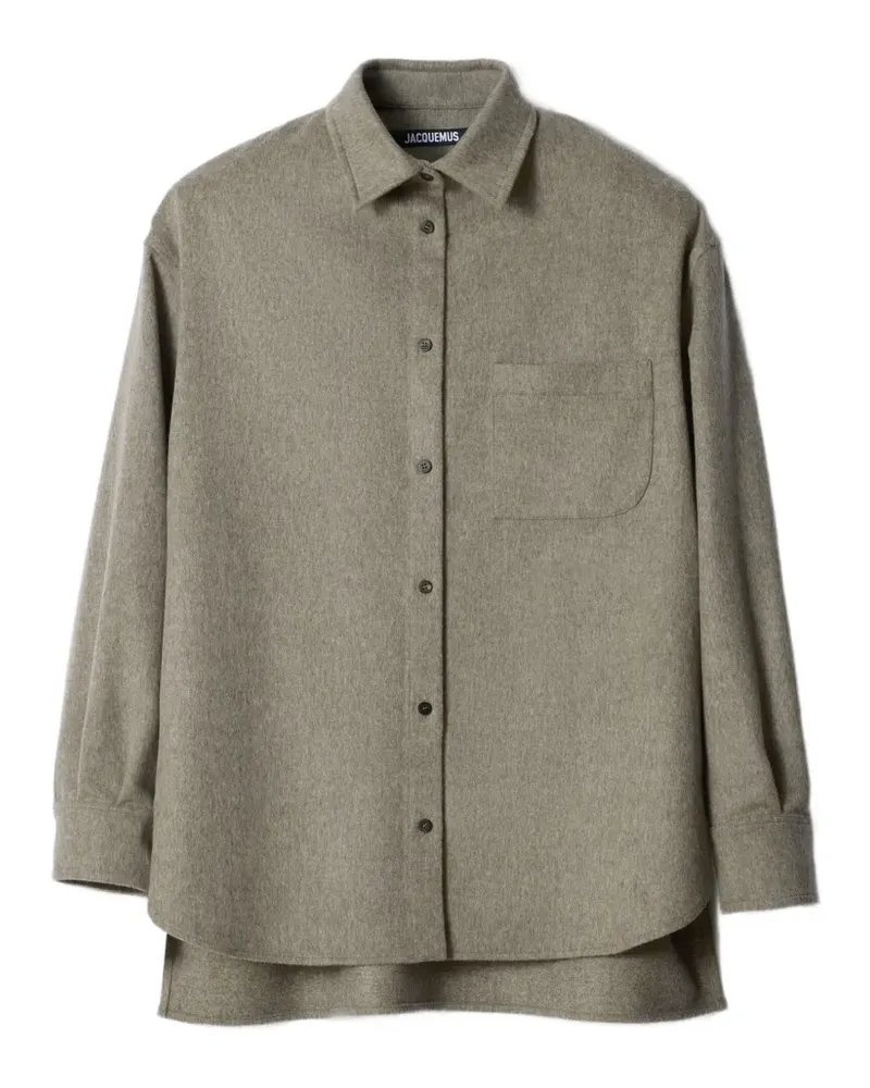 Jacquemus Hemdjacke aus Wollflanell - Grau Grau