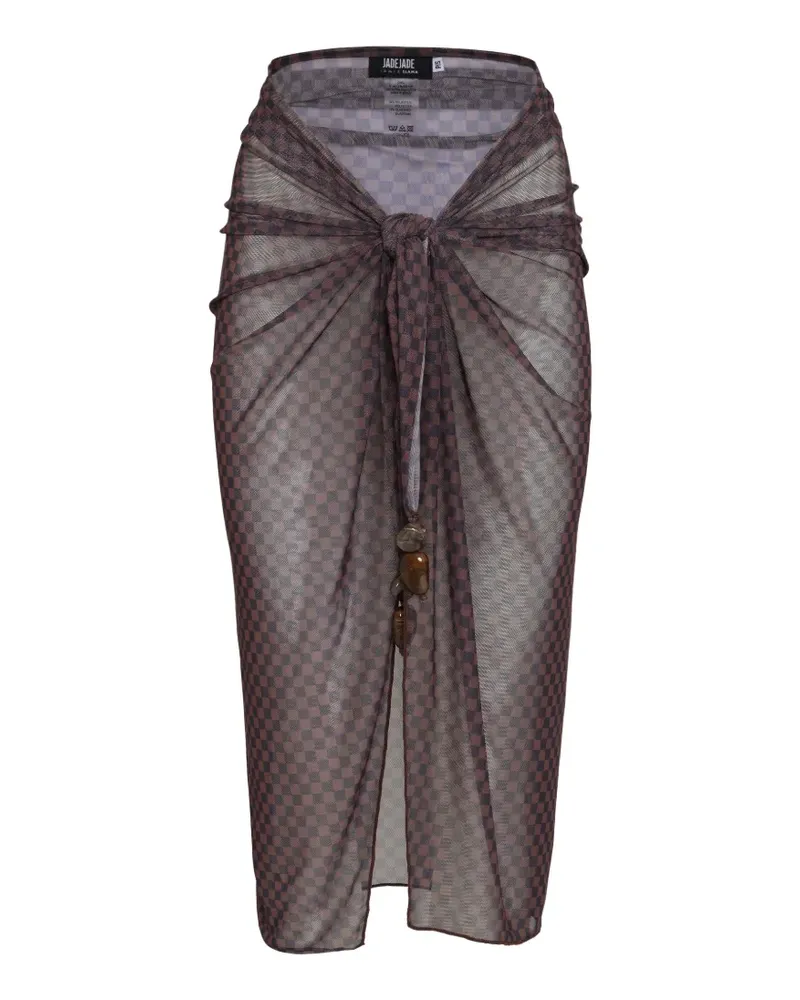 Amir Slama x Jade Picon checked pareo - Violett Violett