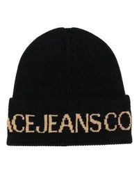 Versace Jeans Beanie mit Logo Schwarz