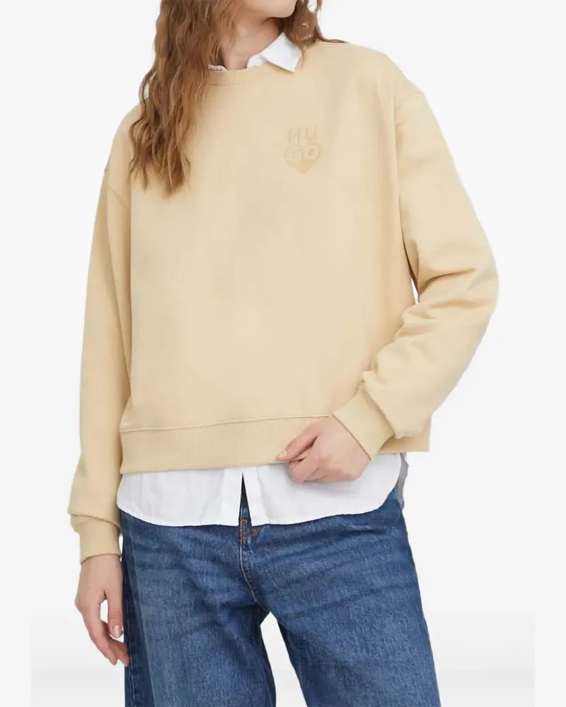 HUGO BOSS logo-embroidered sweatshirt - Nude Nude