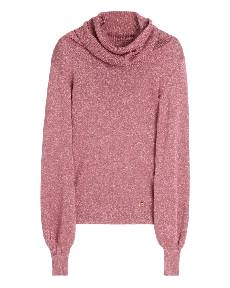 Valentino Garavani Glitter-Pullover mit Wasserfallkragen - Rosa Rosa