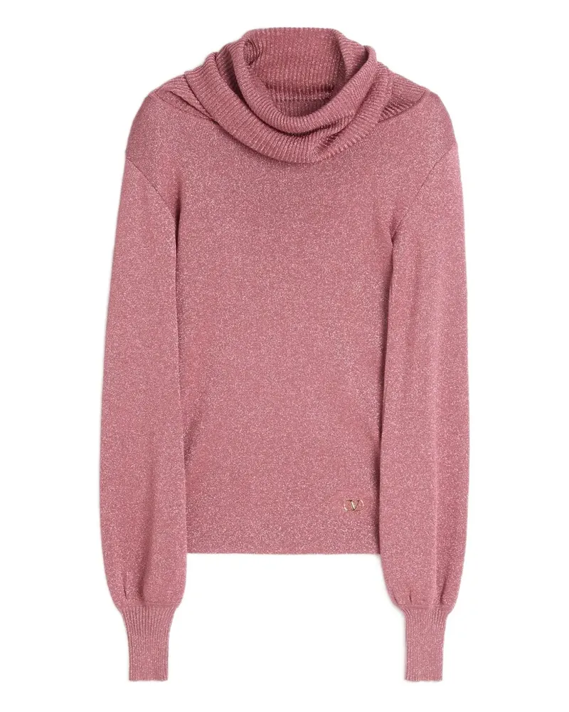 Valentino Garavani Glitter-Pullover mit Wasserfallkragen - Rosa Rosa