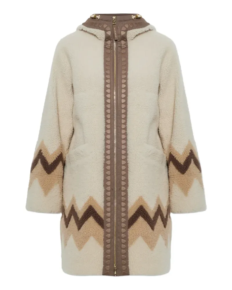 Bogner Niva hooded fur coat - Nude Nude