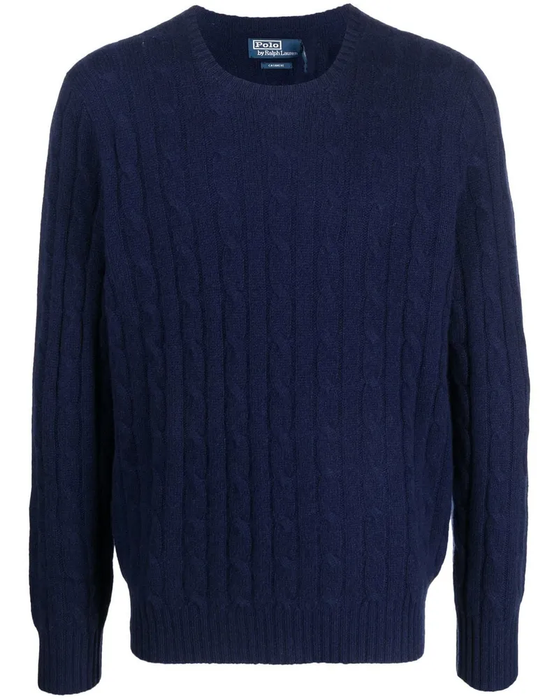 Ralph Lauren Kaschmirpullover mit Zopfmuster - Blau Blau