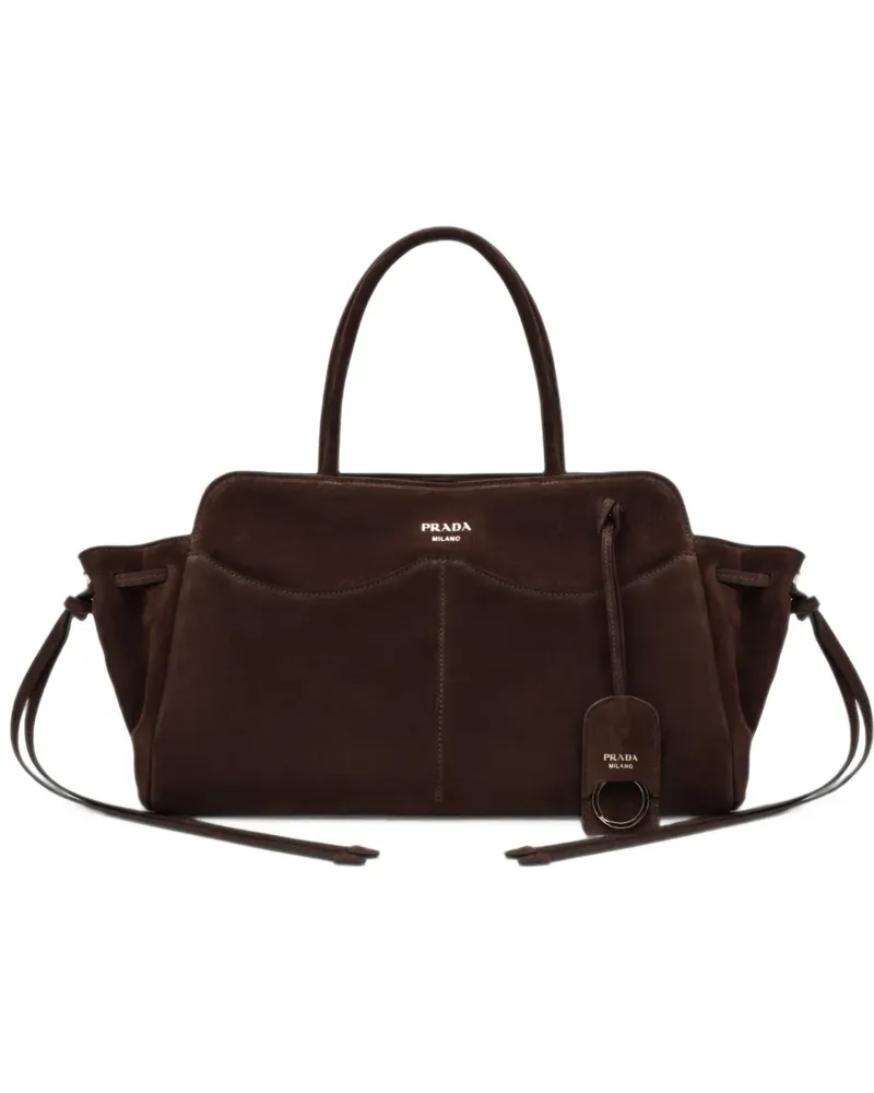 Prada Große  Allusion Tasche aus Wildleder - Braun Braun