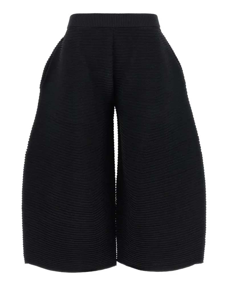 Issey Miyake corrugated knit cropped trousers - Schwarz Schwarz