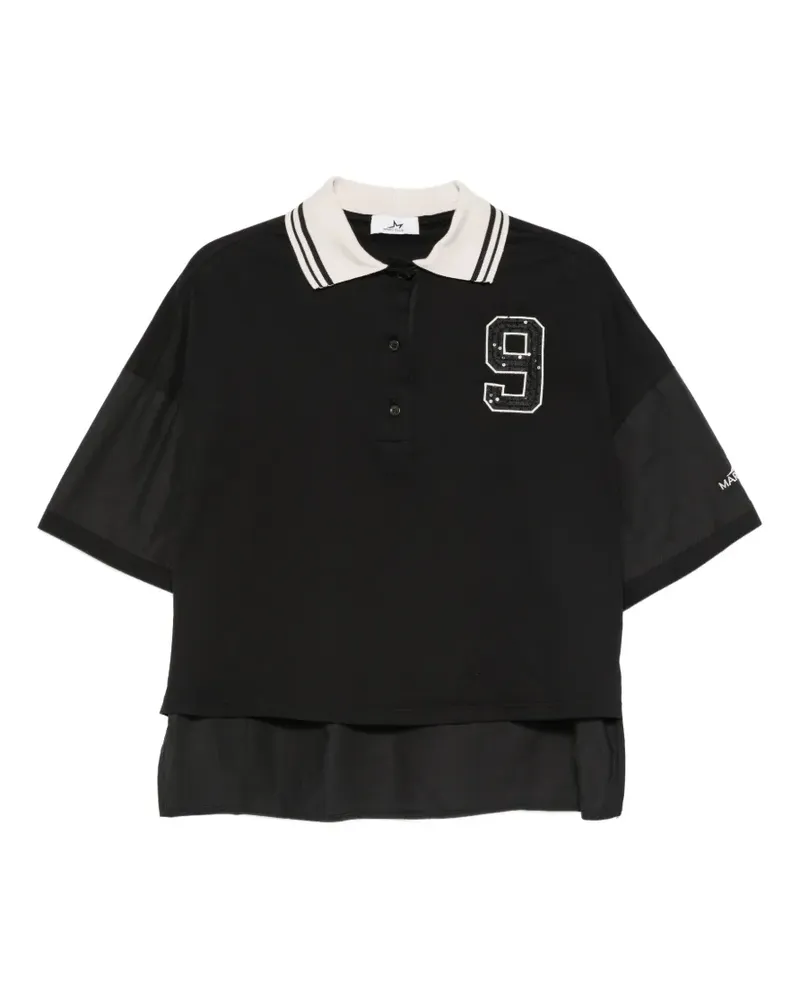 MARC ELLIS Poloshirt mit Logo-Patch - Schwarz Schwarz