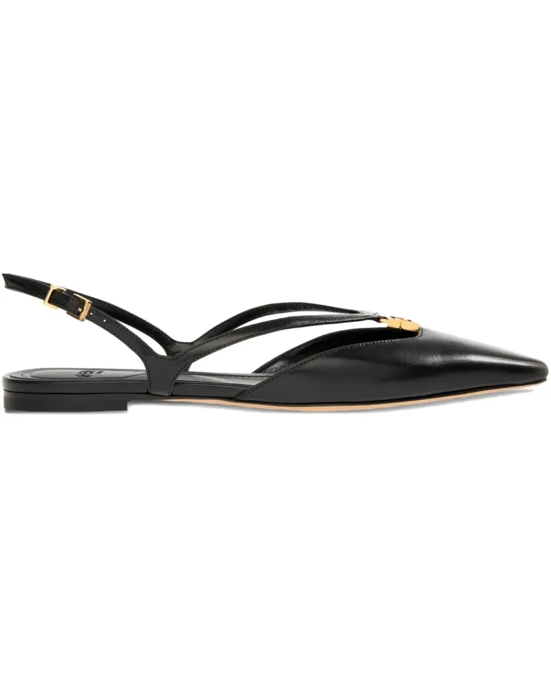 Fendi Fold Slingback-Ballerinas - Schwarz Schwarz