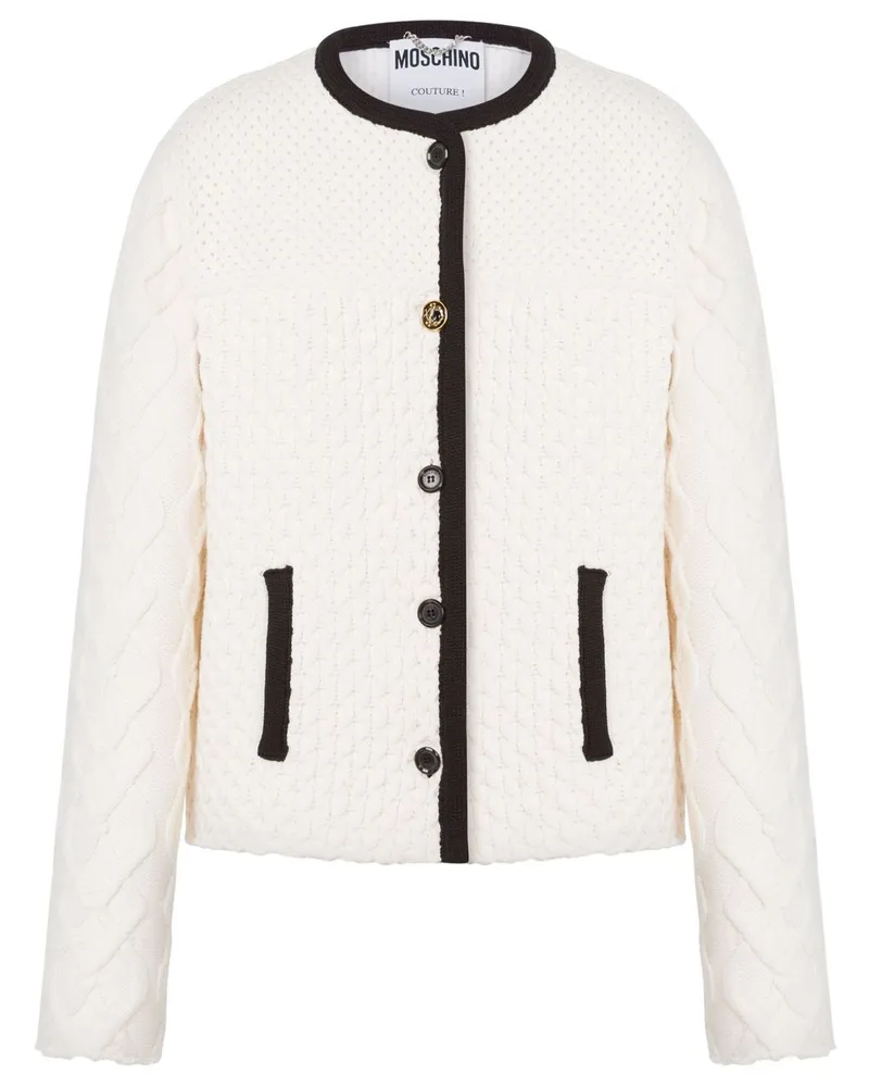 Moschino Jacke mit Kontrastpaspeln - Weiß Weiß