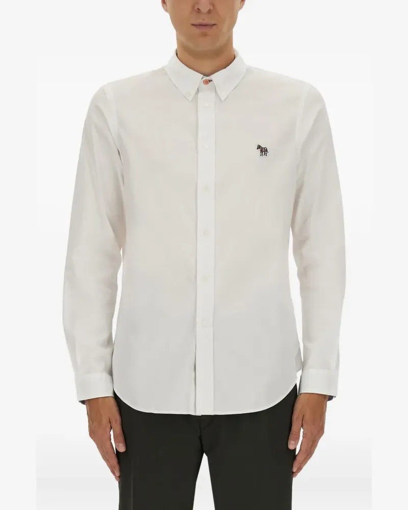 Paul Smith Hemd mit Zebra-Stickerei - Weiß Weiß