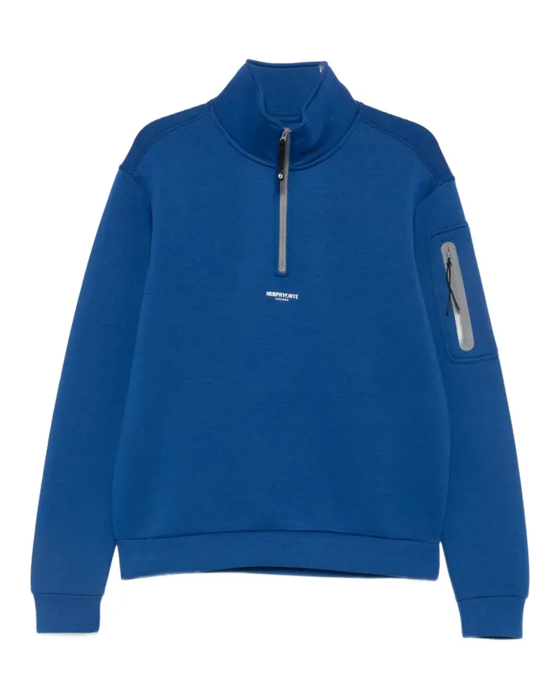 Murphy & Nye Scrupper logo-print quarter-zip sweatshirt - Blau Blau