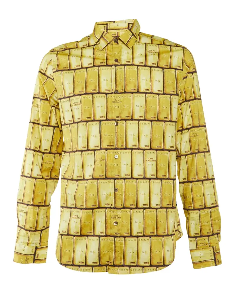 Moschino Hemd mit Gold Bar-Print - Gelb Gelb