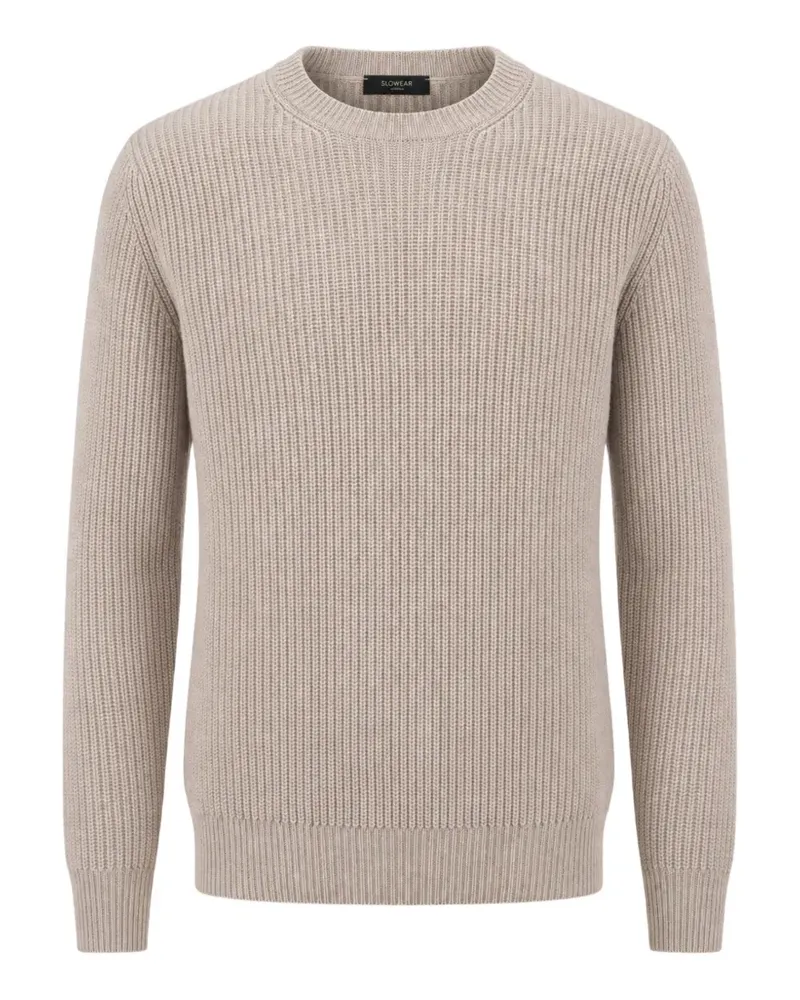 Slowear Gerippter Strickpullover - Nude Nude