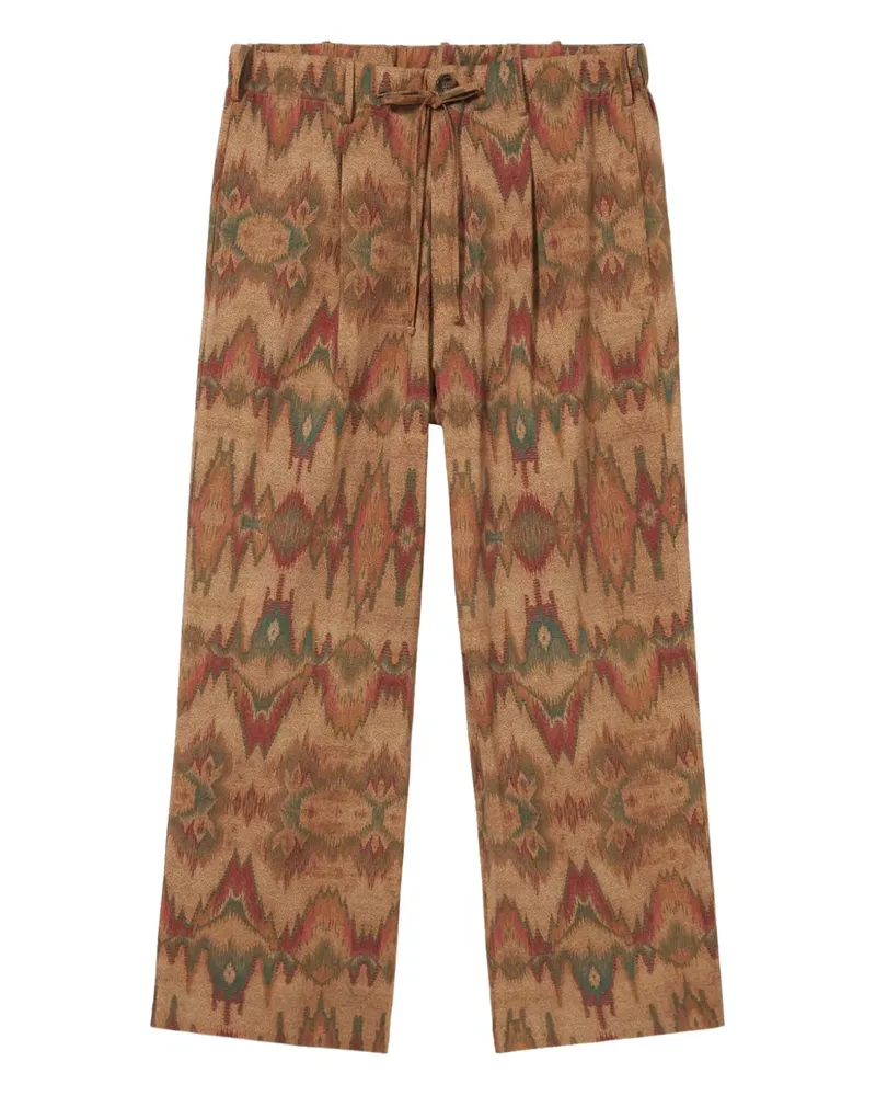 Pierre-Louis Mascia Bundfaltenhose mit Print - Nude Nude
