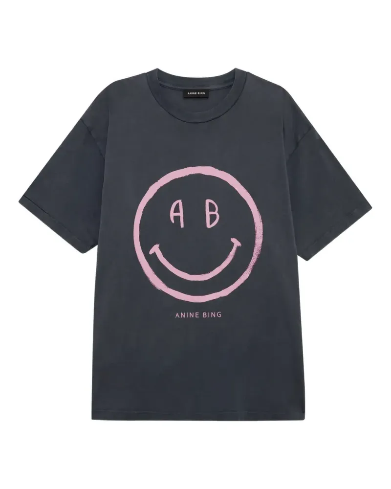 Anine Bing Cade Smiley T-Shirt - Grau Grau