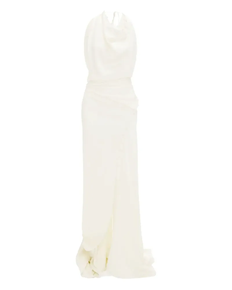 Victoria Beckham Maxikleid mit Schalkragen - Weiß Weiß