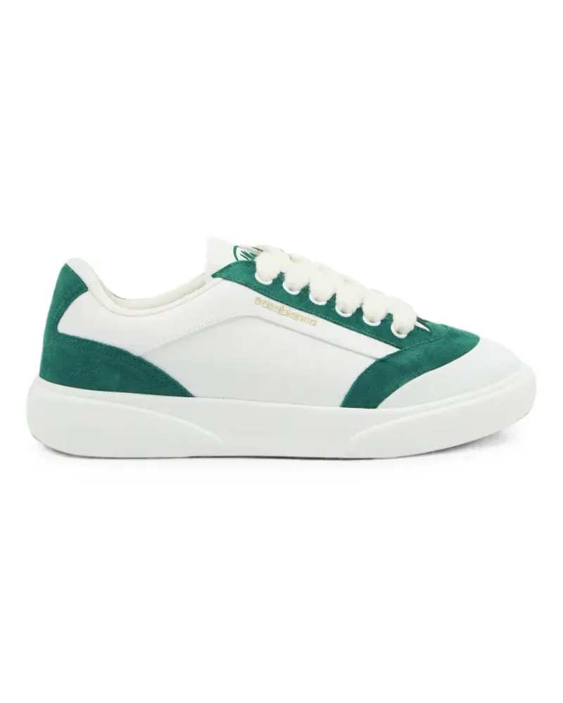 Casablanca Paris Del Mar suede-panelled logo-print sneakers - Weiß Weiß
