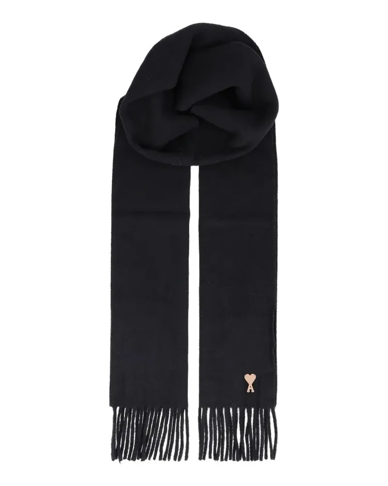 AMI Paris Ami de Coeur patch scarf - Schwarz Schwarz
