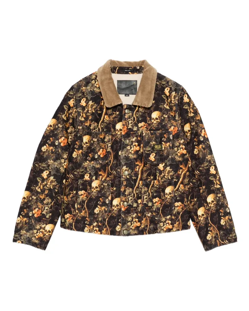 R13 Skull Bomberjacke - Braun Braun