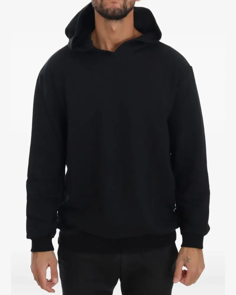 Daniele Alessandrini Hoodie mit Logo-Schild - Schwarz Schwarz