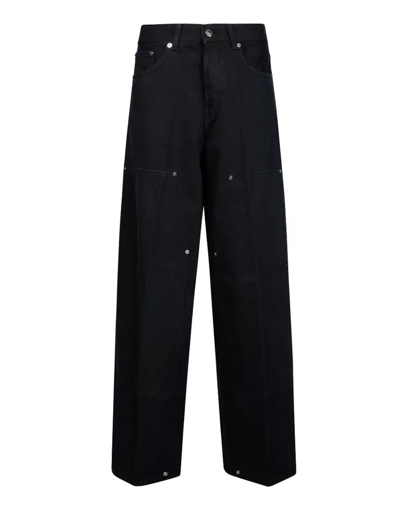 Haikure Wide-Leg-Jeans mit Einsätzen - Schwarz Schwarz