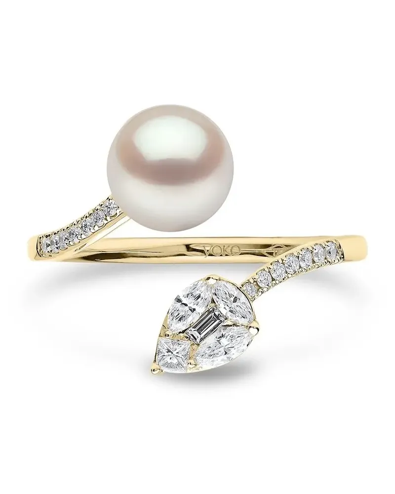 YOKO London 18kt Starlight Gelbgoldring mit Perle und Diamanten Gold