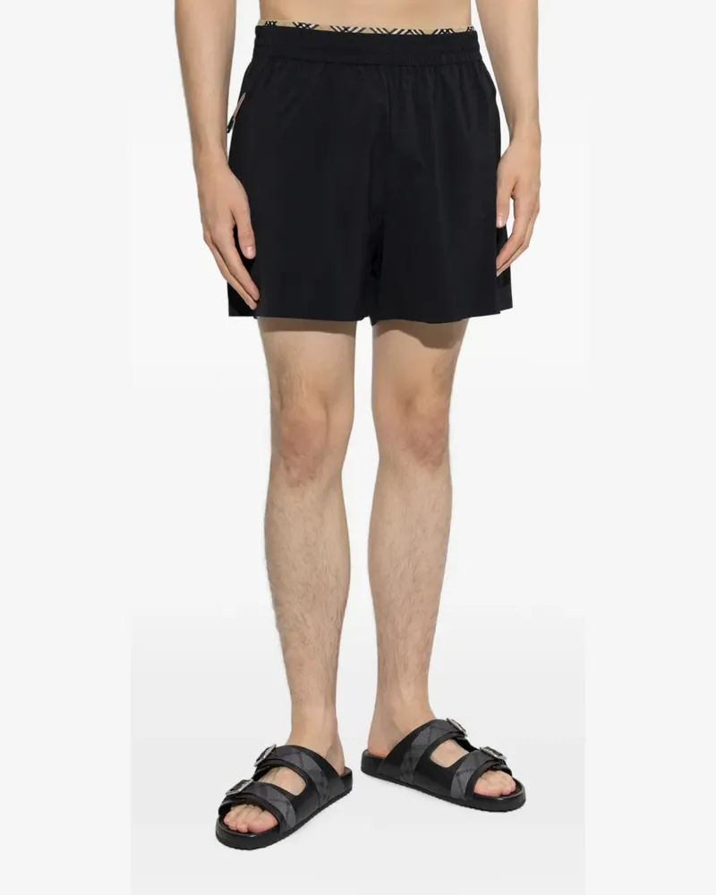 Burberry Shorts mit kariertem Besatz - Schwarz Schwarz