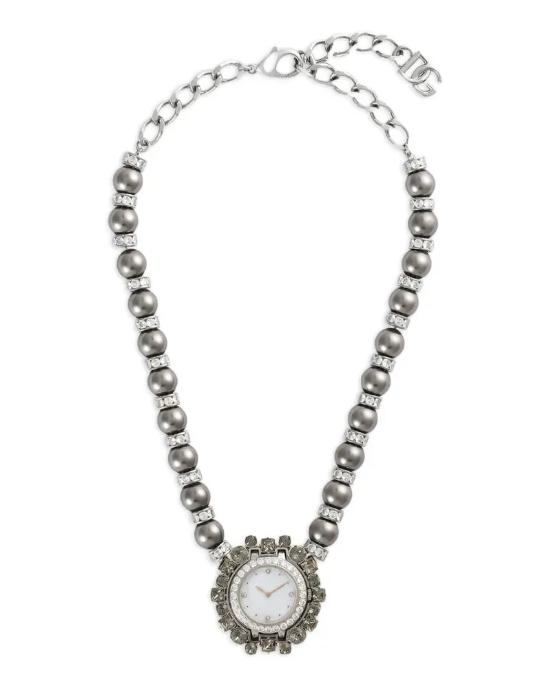 Dolce & Gabbana Halskette mit Uhr - Silber Silber
