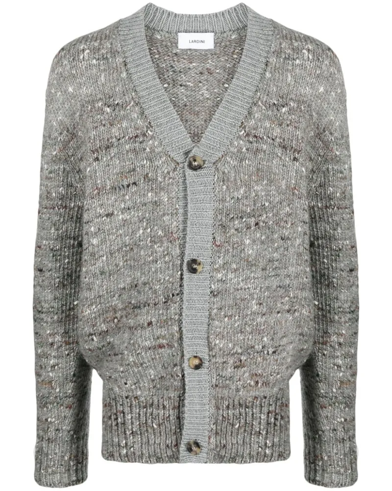 LARDINI Melierter Cardigan mit gerippten Bündchen - Grau Grau