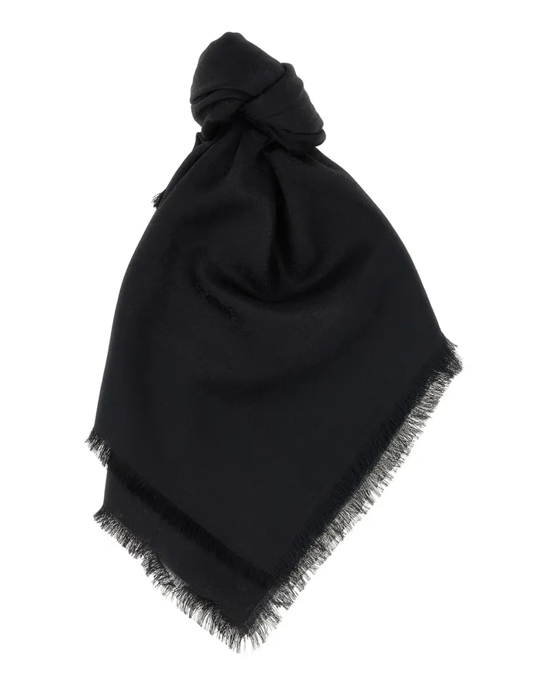 Gucci GG-jacquard frayed scarf - Schwarz Schwarz