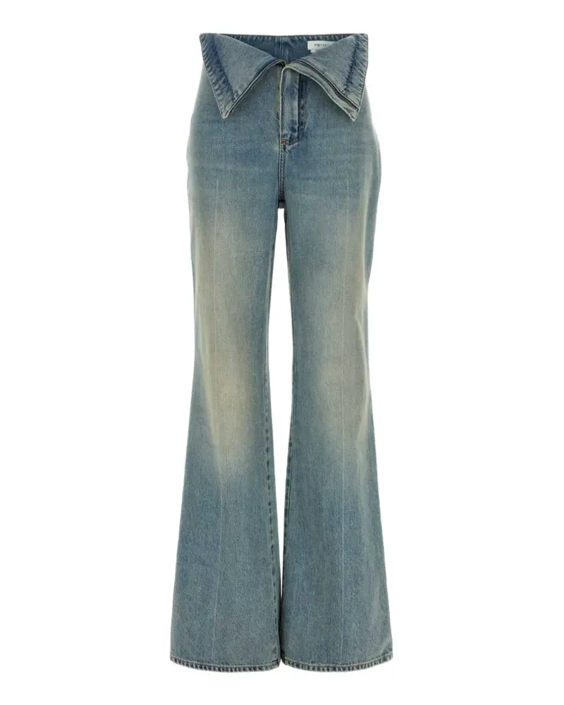 Alexander McQueen Schlagjeans mit umgeschlagener Taille - Blau Blau