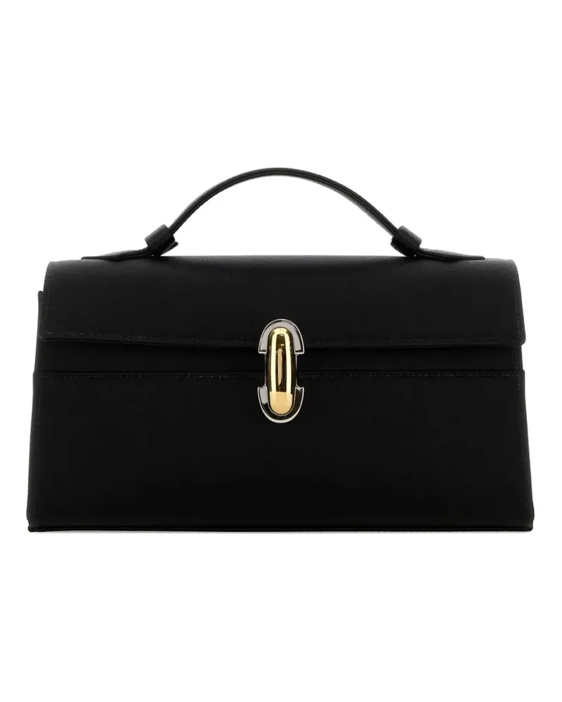 SAVETTE Symmetry satin tote bag - Schwarz Schwarz
