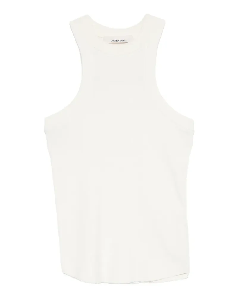 Liviana Conti ribbed-knit racerback top - Weiß Weiß