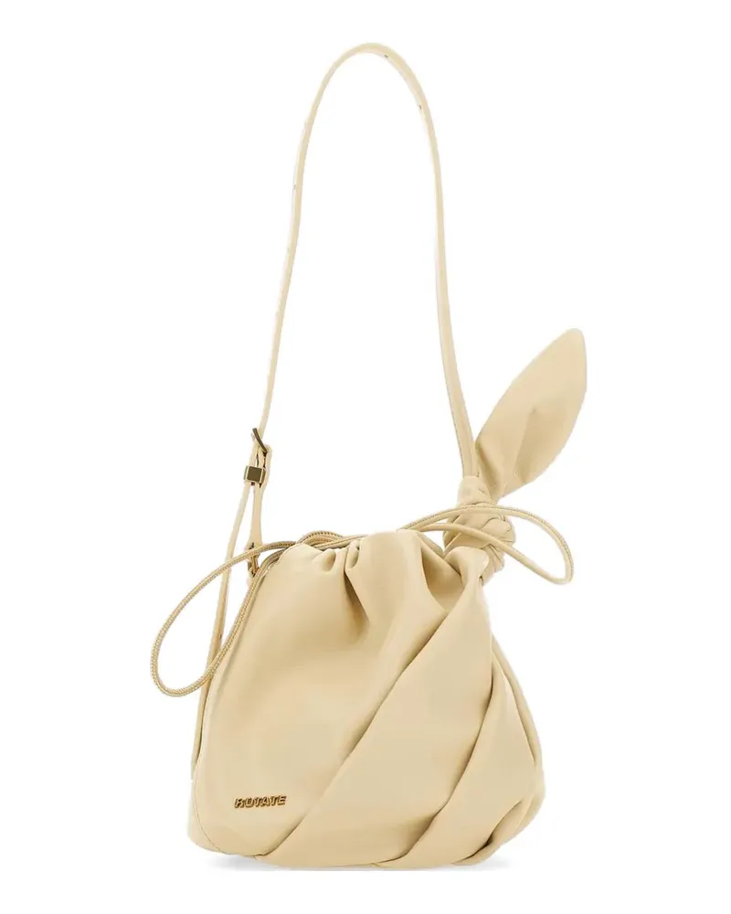 ROTATE Birger Christensen Bon Bon knot leather shoulder bag - Nude Nude