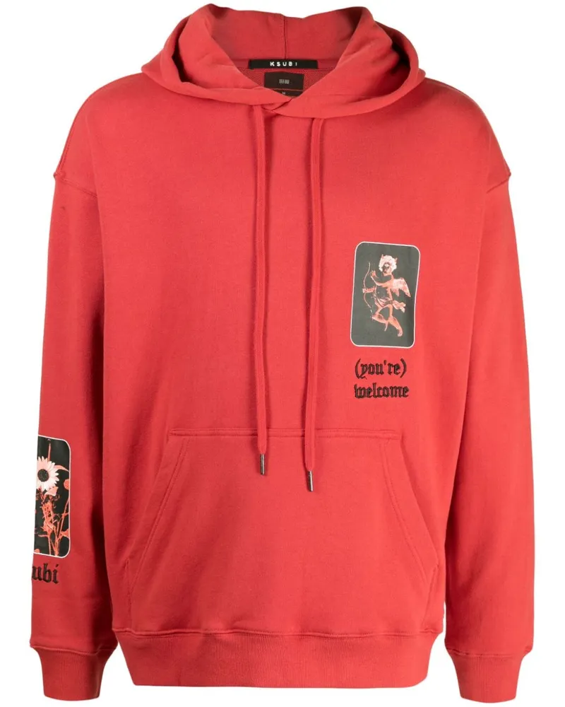 ksubi Hoodie mit grafischem Print Rot