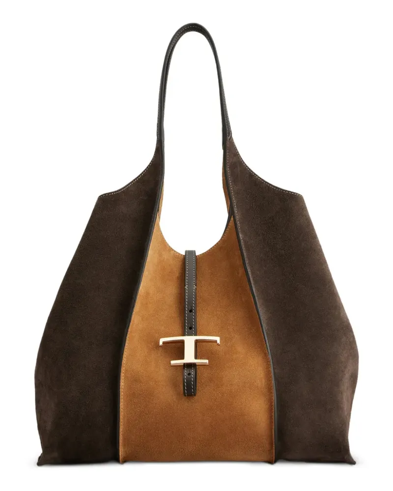 TOD'S T Timeless Tote Bag - Braun Braun