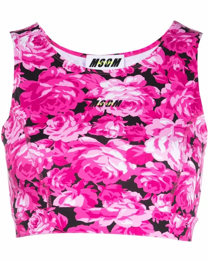 MSGM Top mit Blumenmuster - Rosa Rosa