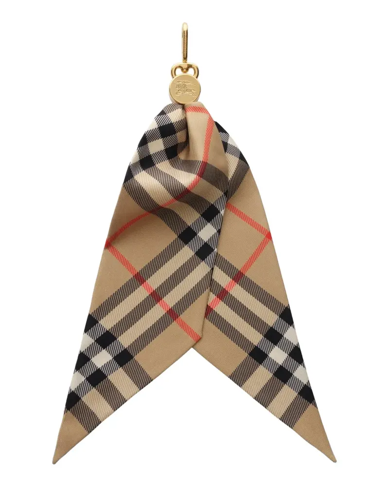 Burberry Karierter Schalanhänger aus Seide - Nude Nude