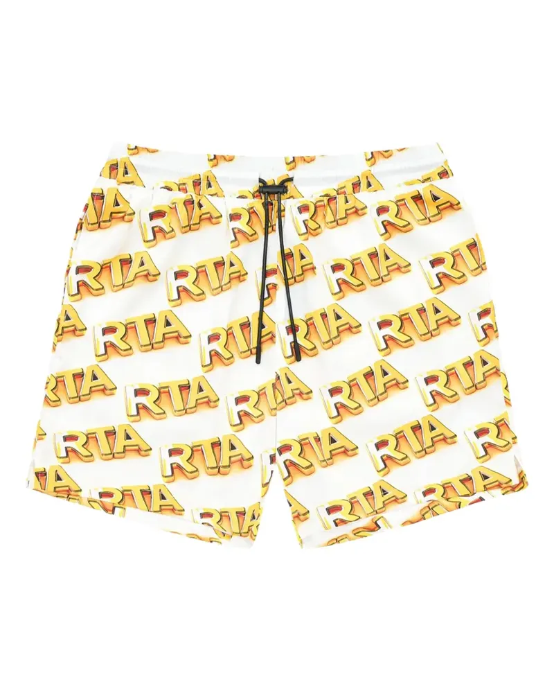 RTA Kurze Clyde Shorts mit Logo-Print - Weiß Weiß