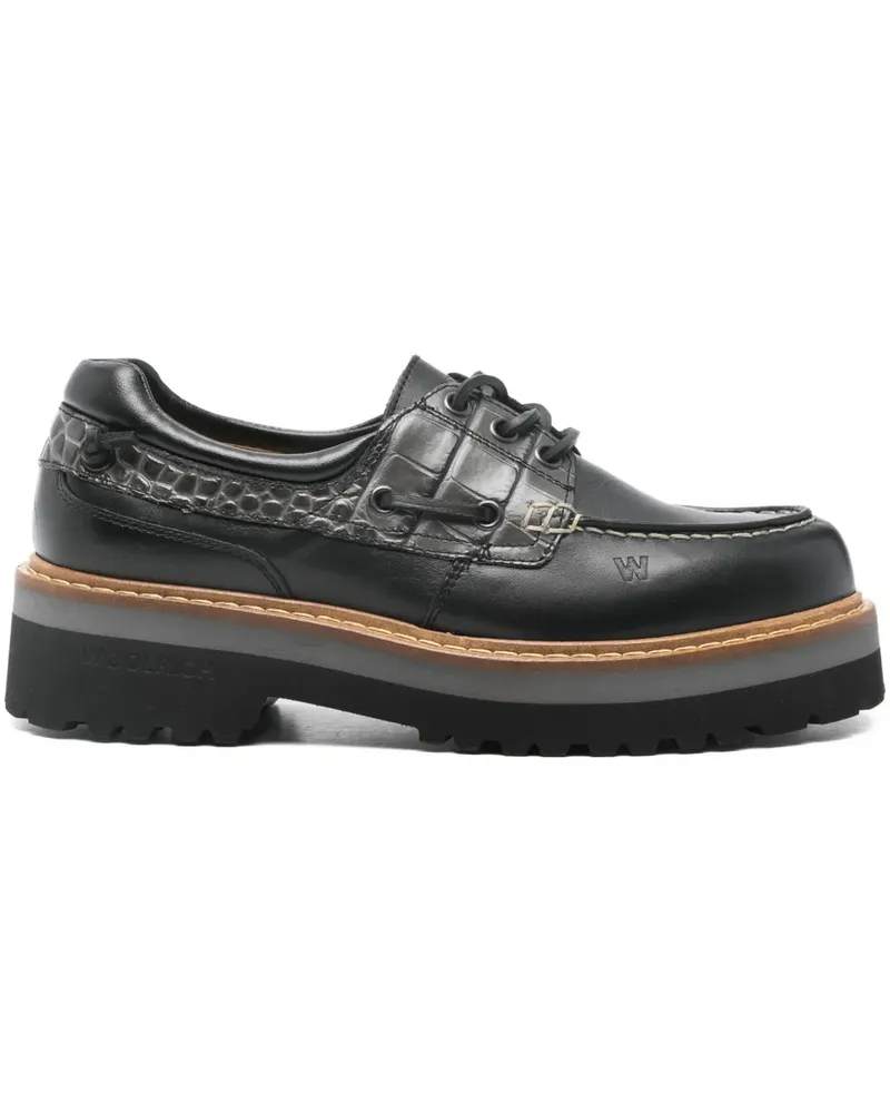 Woolrich Rock leather shoes - Schwarz Schwarz