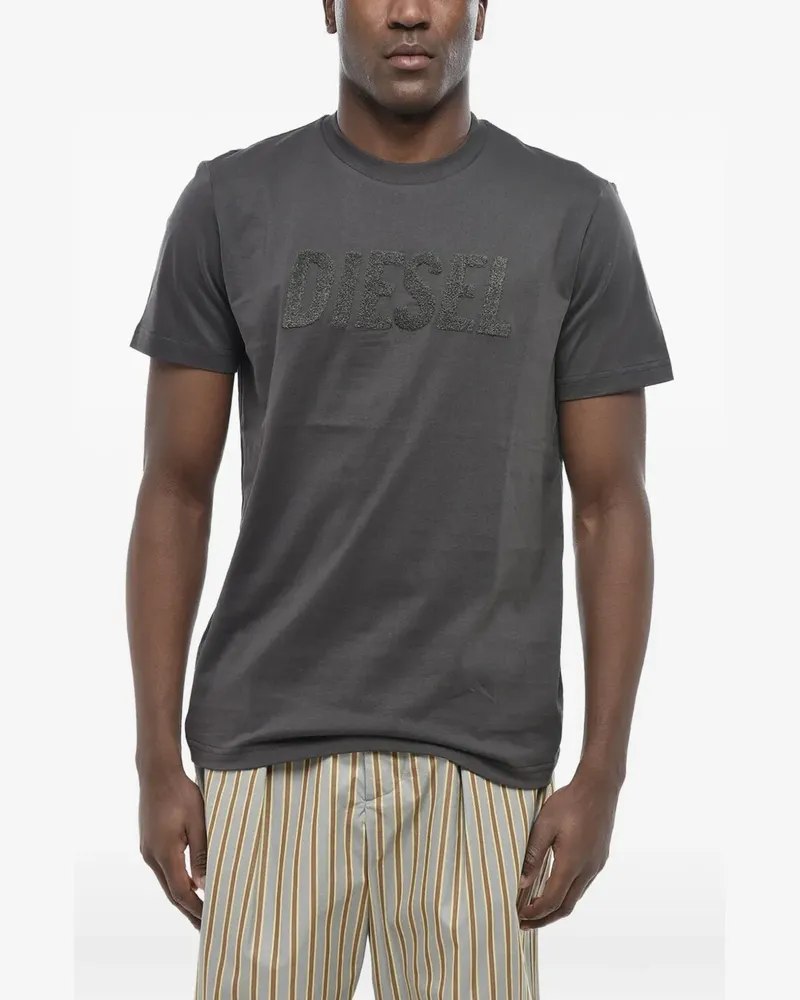Diesel T-Shirt mit Logo-Prägung - Grau Grau