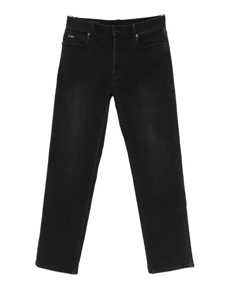 Emporio Armani logo-plaque straight jeans - Grau Grau