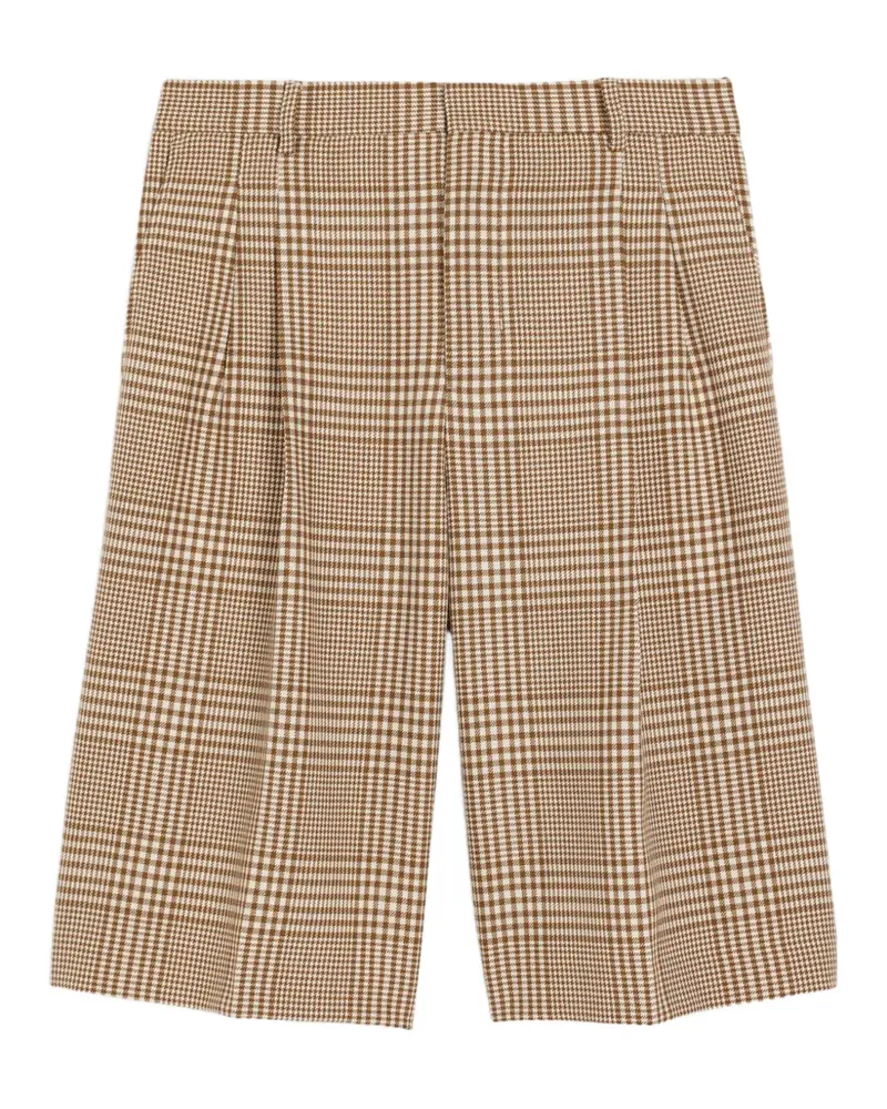 AMI Paris Karierte Prince Of Wales Shorts aus Wolle - Nude Nude