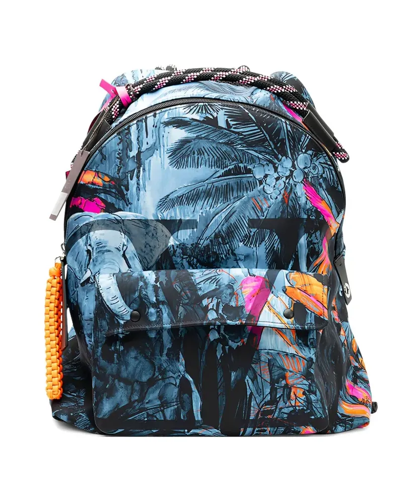 Valentino Garavani Rucksack mit Blumen-Print - Blau Blau