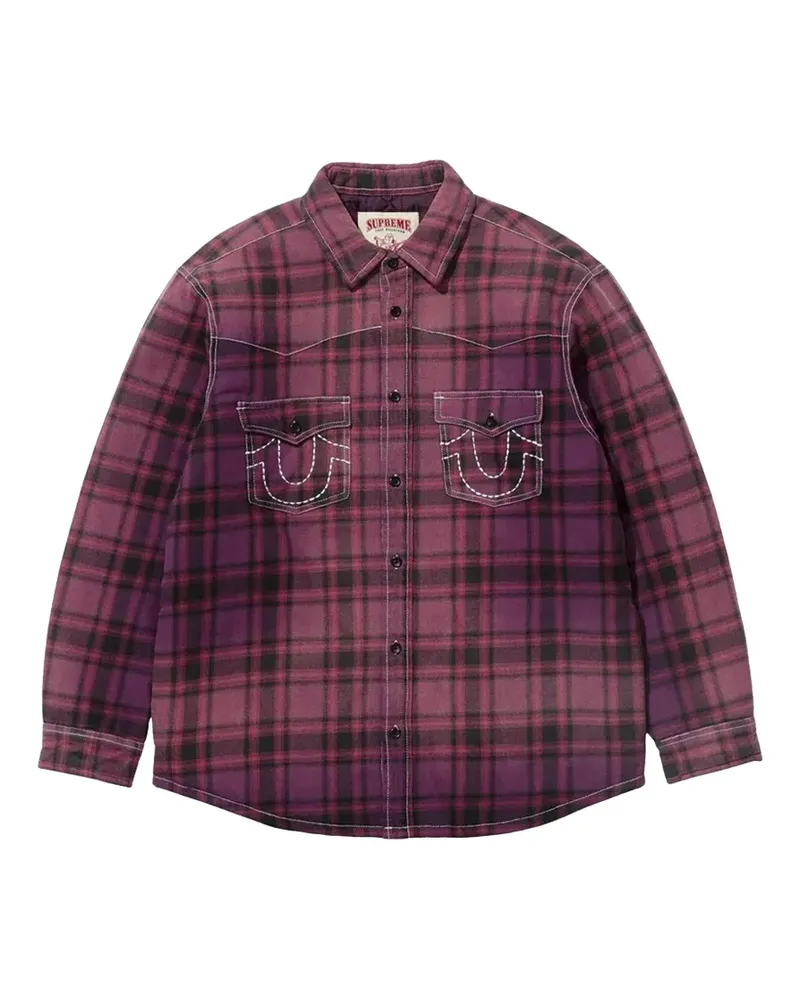 Supreme Being x True Religion kariertes Flanellhemd - Violett Violett