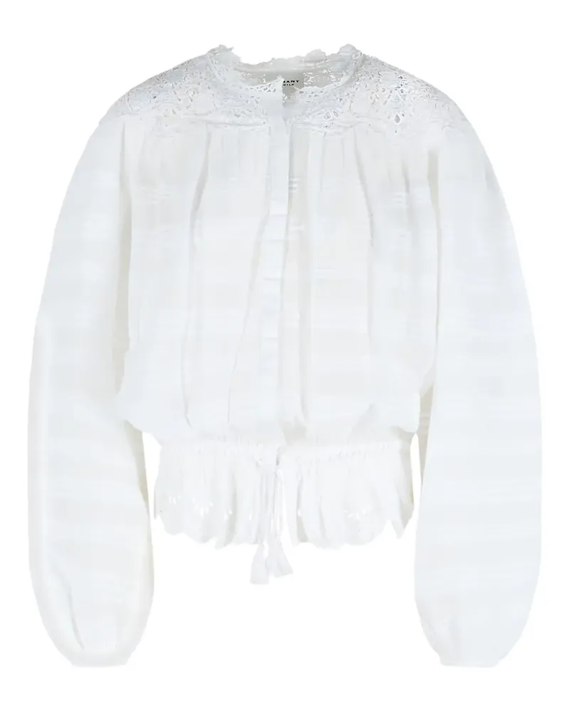 Isabel Marant Polly lace pleated cotton top - Weiß Weiß