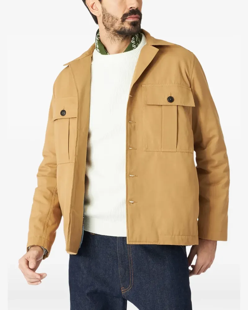 Fortela patch pocket cotton overshirt - Nude Nude