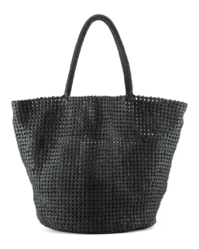 Officine Creative Italia Susan 012 woven leather tote bag - Schwarz Schwarz