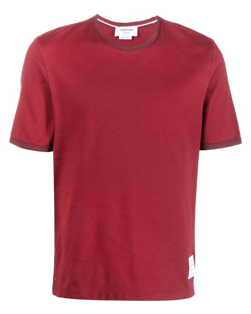 Thom Browne T-Shirt mit Logo-Patch - Rot Rot